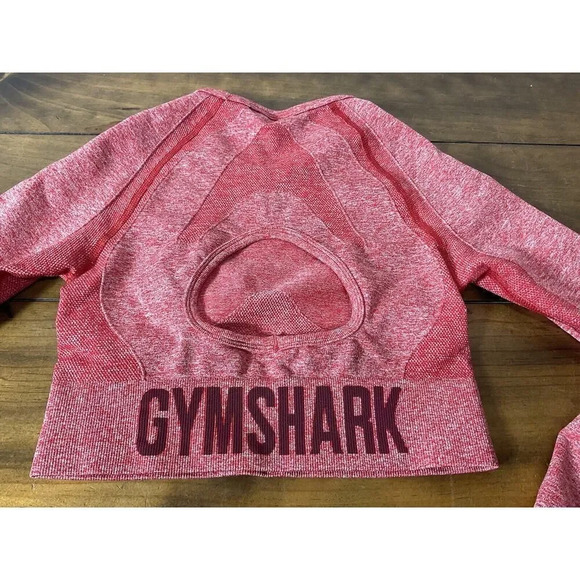 Gymshark Flex Sports Long Sleve Crop Top Size S Red Gym Training Sports Top - Picture 10 of 11